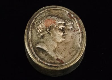 Stunning Antique 1800s Roman Intaglio Cameo Medallion