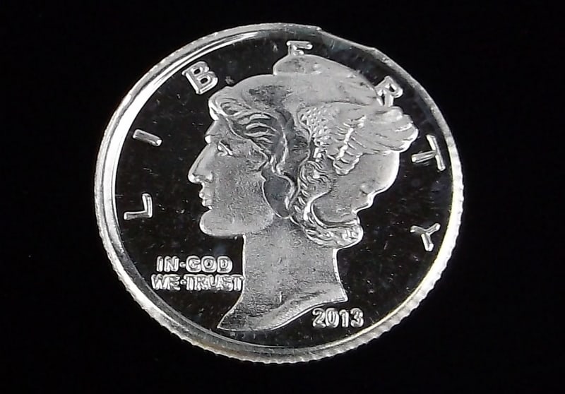 New Vintage Mercury .999 Fine Silver Coin (1 of 2)