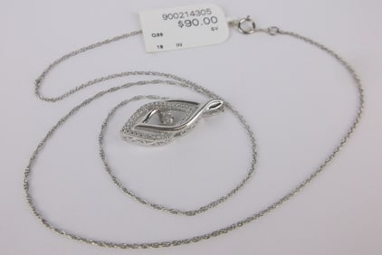 New Sterling Silver Dancing Diamond Chain Necklace 18" $90