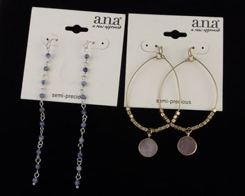 2 New Ana Sodalite Rose Quartz Earrings Sets $32