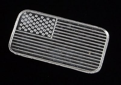 Mint Vint US Flag .999 Fine Silver Bar