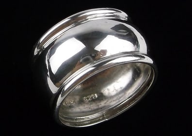 Stunning Vintage Wide Sterling Silver Band Ring 7