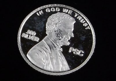 New Vint Lincoln Penny .999 Fine Silver Coin