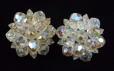 Mint Antique 1950s Jonne Crystal Earrings Set