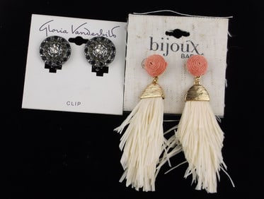2 New Gloria Vanderbilt Bijoux Bar Earrings Sets Lot $35