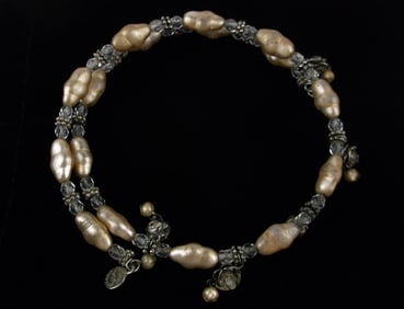 Stunning Vint Bellagio Crystals & Celluloid Wrap Bracelet