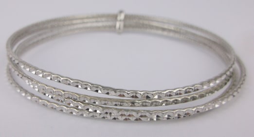 Mint 1950s Coro Craft Sterling Silver 4 Row Bracelet 8.25"