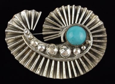 Large Stunning Antique 1930s Czech Glass Paisley Brooch
