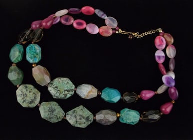 New Vintage HUGE Barse Turquoise Jadeite Necklace 20"
