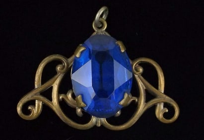 Stunning Antique 1890s Victorian Art Nouveau Glass Pendant