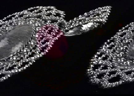 New Very Big Carolyn Pollack Sterling Rhodochrosite Pendant: Solid Sterling Silver Guaranteed, in Brand New Never Worn Condition.