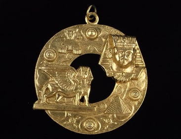 Big Mint Antique 1950s Egyptian Revival Pharaoh Pendant