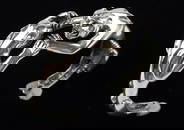 Mint BIG Navajo Ted Ott Sterling Silver Mountain Lion Cuff Bracelet