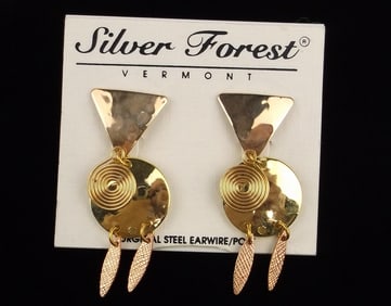New Vintage Silver Forest Vermont Copper Drop Earrings
