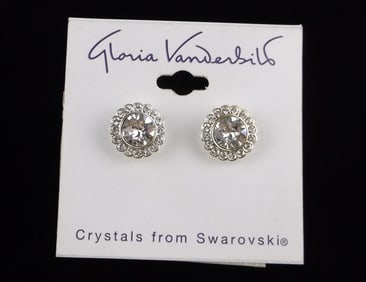 New Gloria Vanderbilt Swarovski Crystal Earrings