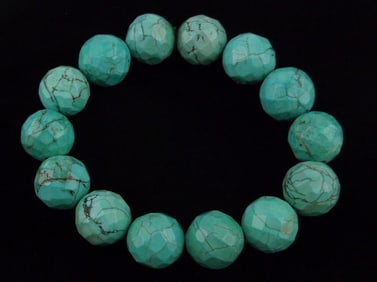 Mint Big Turquoise Bracelet Stretch to Fit