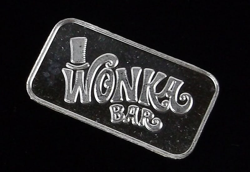 New Vintage Willy Wonka .999 Fine Silver Bar: o .999 solid fine silver coin or bar