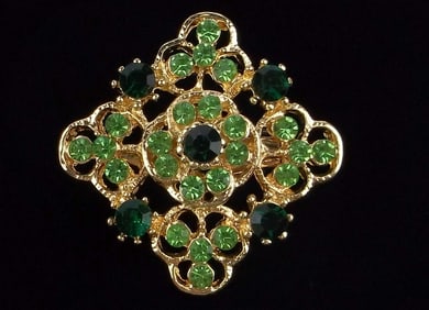 Mint Rhinestone Brooch