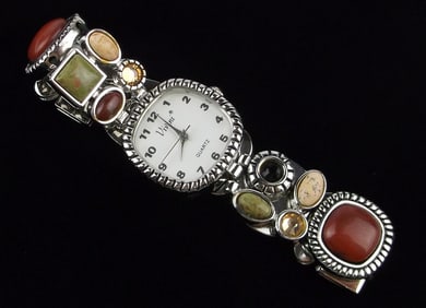 New Vivani Jasper Unakite Gemstone Watch Works Great