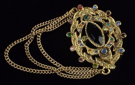 Mint Vintage 1970s Rhinestone Brooch