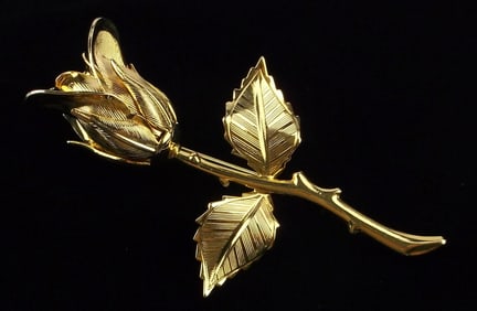 New Vintage 1960s Rose Brooch