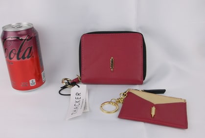 New NWT Thacker Leather Wallet Keychain Set $128