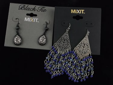 2 New MIXIT Crystal Drop Earrings Sets Lot $34