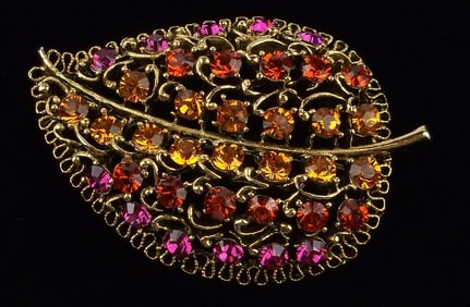 New Vintage 1960s Rhinestone Brooch