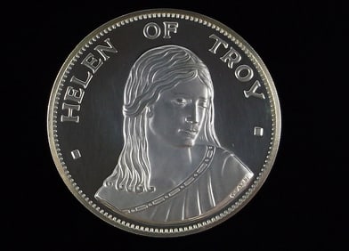 Large Mint Vintage Sterling Silver Helen of Troy Coin Heavy