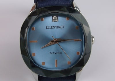 New Ellen Tracy Diamond Wristwatch Works Great