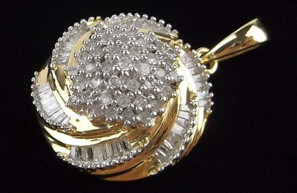 New Vintage Gold Over Sterling 80 Diamond Pendant