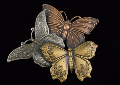Mint Vintage K & T Butterfly Brooch