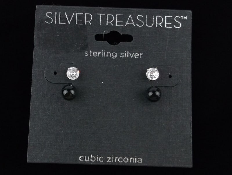 New Sterling Silver CZ and Onyx Earrings Sets $42: Solid Sterling Silver Guaranteed, in Brand New Never Worn Condition.