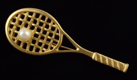 Mint Vintage Tennis Pearl Brooch