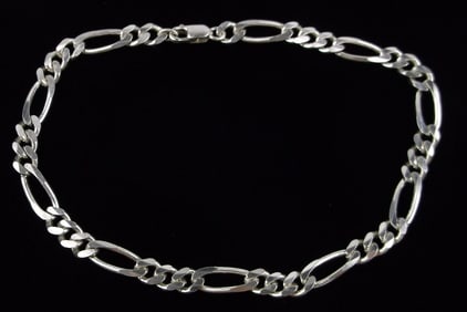 Mint Vintage Italian Sterling Silver Chain Bracelet 8"
