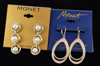 2 New Monet Drop Earrings Sets Lot $42