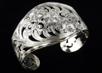 Stunning Vint Montana Silversmiths Ornate Cuff Bracelet 7-8"