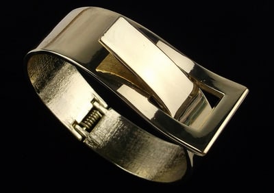 Stunning Vintage 1950s Clamper Design Bracelet 7-8"