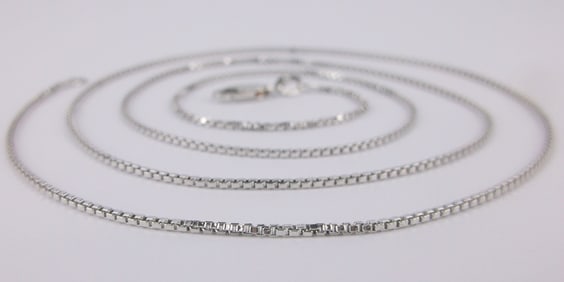 New Macys OTC Sterling Silver Box Chain Necklace 24"