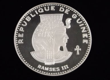 Large Heavy 1970 .999 Fine Silver Ramses III Egyptian Coin