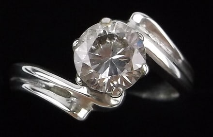 Stunning Vintage Thick Sterling Silver Engagement Ring 7