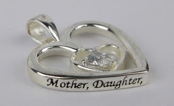 New Sterling Silver Mother Daughter Pendant