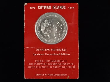 Big Uncirculated 1972 Cayman Islands Sterling Silver Coin