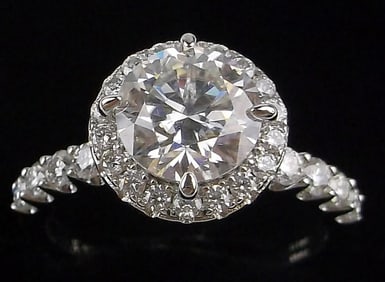 New K Style Sterling Silver 2.65 Man Made Diamond Ring 7