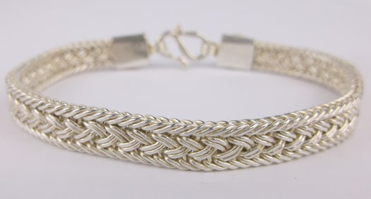 Mint Vint Thick Heavy Bali Sterling Silver Chain Bracelet 7.75"