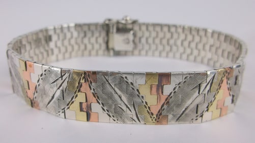 Mint Vint 1950s Taxco Sterling Silver Heavy Bracelet 7.25"