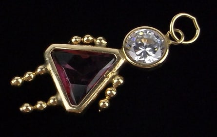New 14kt Gold Birthstone Girl Pendant