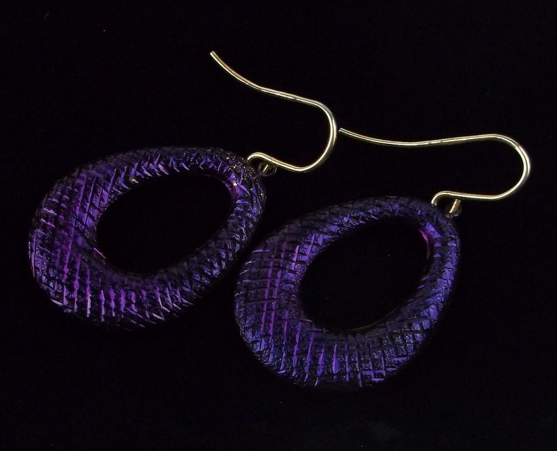 Stunning Designer 14kt Gold Enameled Drop Earrings (1 of 3)