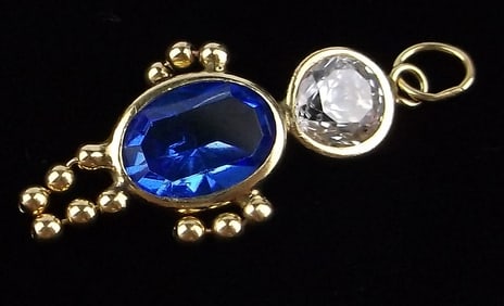 New 14kt Gold Birthstone Boy Pendant