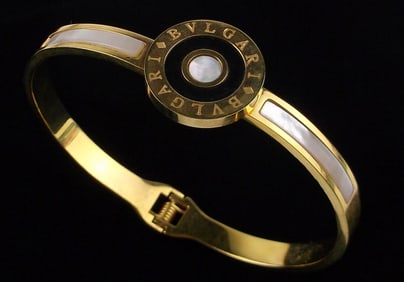 Stunning Bvlgari Mother of Pearl Clamper Bracelet